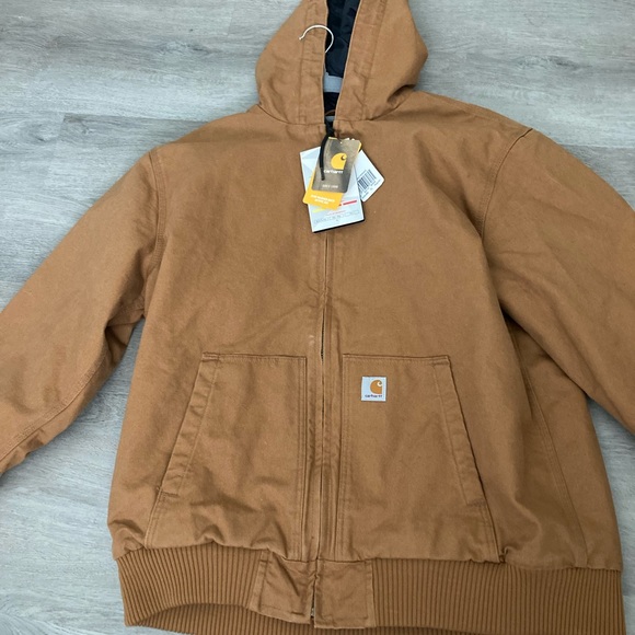 NWT XL Carhartt LOOSE FIT WASHED DUCK INSULATED ACTIVE JACKET in Carhartt Brown - Picture 3 of 4